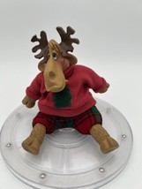 Russ Berrie Country Folks Christmas Max the Moose Shelf Sitter Ornament Decor - $17.82