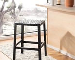 Safavieh Home Capri Wood and Leather 27-inch Counter Stool, 0, Black/Black - $299.99
