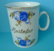 Czech Republic BESTEFAR MUG Cup Gilded Flowers Blue Rose pattern THUN mark - £15.40 GBP