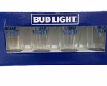 Bud Light 4 Pack 16 Oz Pint Glasses With Coasters - £23.29 GBP
