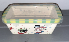 Temptations by Tara WINTER WHIMSEY Mini Loaf Pan with Plastic Lid Bakewa... - $9.99