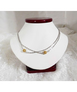 Set of 2 Matching Silvertone Chain &amp; Bead Necklaces  15&quot; - £7.51 GBP
