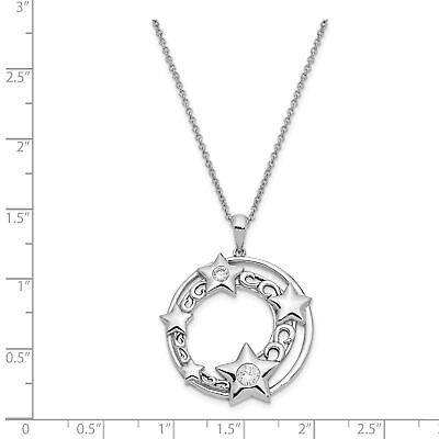 Sentimental Expressions Silver  CZ Antiqued Once In A Lifetime 18in. Necklace QS Item image 4