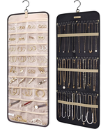 Hanging Jewelry Organizer Storage Roll with Hanger Metal Hooks Double-Si... - $530.11 MXN