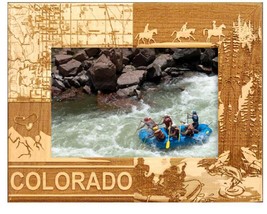 Colorado Laser Engraved Wood Picture Frame Landscape (5 x 7) - £24.77 GBP