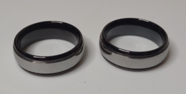 Set Of 2 Spikes Swiss Tungsten Size 10.25 Black And Silver Tone Rings  - $80.00