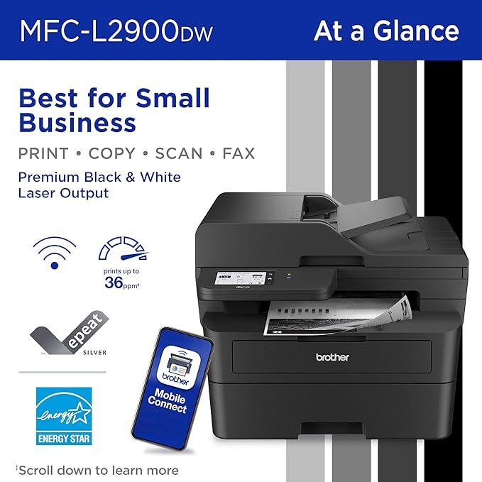Brother MFC-L2900DW Wireless  Laser Printer Duplex Copy Scan Fax + Extra... - $399.99