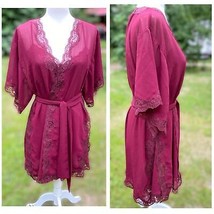 Vtg DELICATES 2 pc PEIGNOIR Robe (S) Nightie (M) Set Purple Retro Made i... - £28.08 GBP