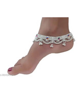 Kundan Indian Jewelry Set Anklet Payal Pajib Payjeb Jewellery Traditiona... - $32.26 CAD