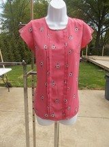 Nwot Liz Claiborne Pink Daisy Print Top S - $15.99