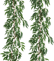 Artificial Hanging Willow Vine Twigs 2Pcs 5.7Ft Fake Hanging Plant Silk Willow L - £32.33 GBP