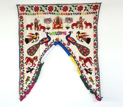 Vintage Welcome Gate Toran Door Valance Window Décor Tapestry Wall Hanging DV33 - £59.85 GBP