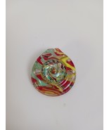 Multicolor Art Glass Pendant 1.75&quot; - $168.38 MXN