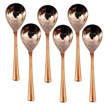 Steel Copper Rice Spoon,Serving Home Restaurant, Dinnerware Set (8&#39;&#39; Inc... - £39.74 GBP