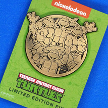 TMNT Teenage Mutant Ninja Turtles Limited Edition Emblem Antique Gold Enamel Pin - £12.78 GBP