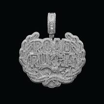 2.10CT Baguette Cut Cubin Zirconia 925 Sterling Silver Customized Name Pendent - £255.36 GBP