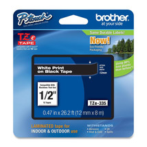 Brother TZe335 12mm white on black TZ Ptouch label tape PT H100 P700 203... - £35.57 GBP
