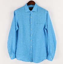 Rodd &amp; Gunn Linen Shirt Men’s Small Blue Long Sleeve Button Front Sports... - $26.39