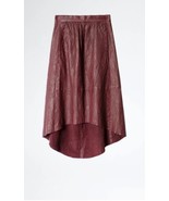  Zadig &amp; Voltaire Joslin Cuir Froisse Crinkled Leather Skirt Pockets $62... - $270.79 CAD