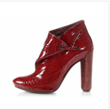 Louis Vuitton Red Patent Croc-embossed Delft Cornelia Boots/Booties SZ 7 - £349.98 GBP