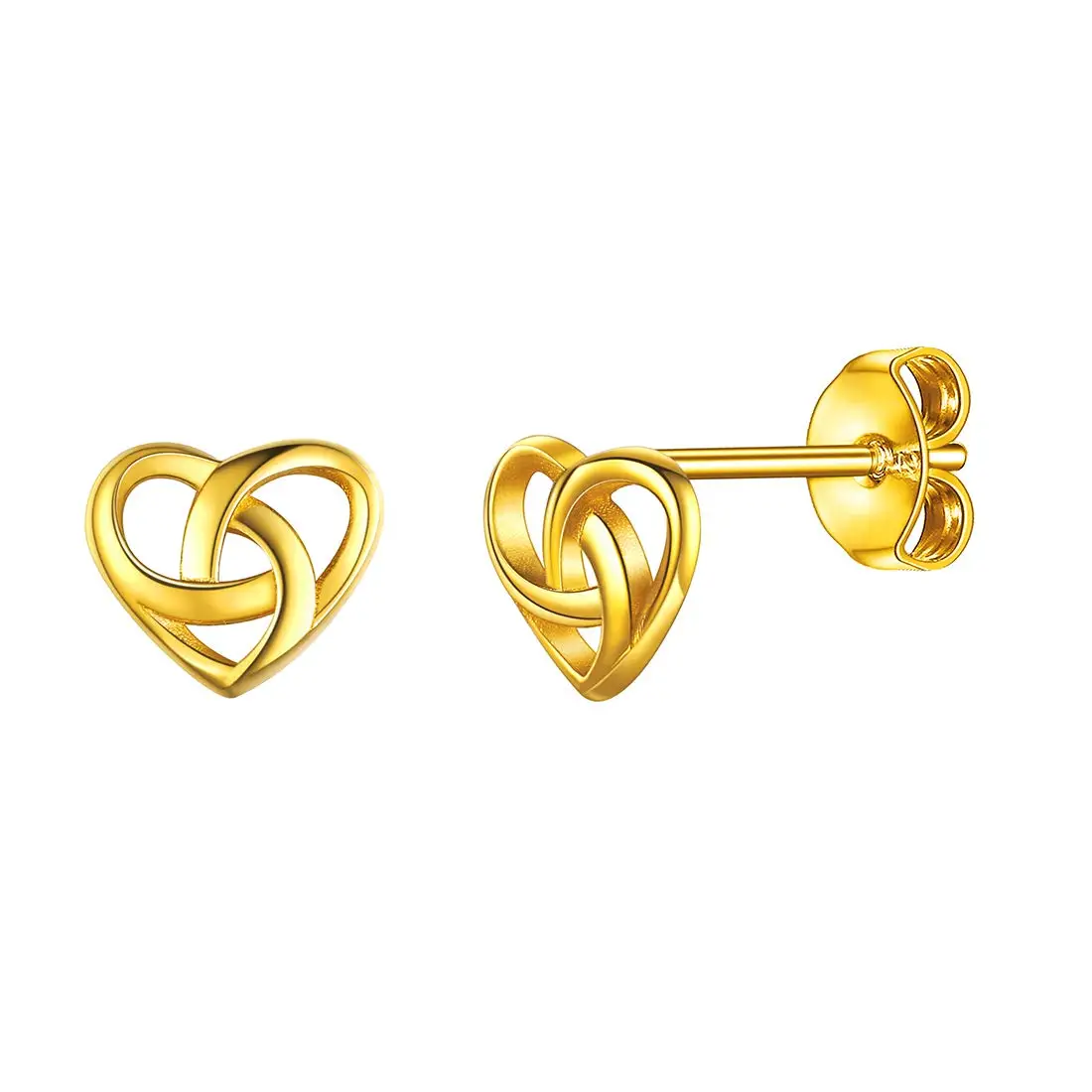 Celtic Knot Heart Stud Earrings Hypoallergenic 925 Sterling Silver Small... - £53.63 GBP