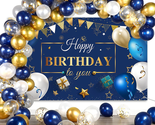 Navy Blue Birthday Confetti Balloons Kit Set 50 Pieces Blue Birthday Pho... - £24.34 GBP
