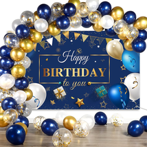 Navy Blue Birthday Confetti Balloons Kit Set 50 Pieces Blue Birthday Photography - £24.29 GBP