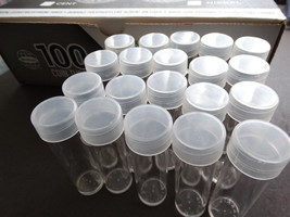 Lot of 20 Whitman Penny Round Clear Plastic Coin Storage Tubes w/ Screw On Caps - $16.95