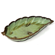 Prarie Green Frankoma Leaf Trinket Dish Vintage Colony Furniture House P... - £15.72 GBP