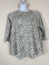Kim &amp; Cami Womens Plus Size 1X Animal Print Knit Swing Top 3/4 Sleeve - £14.15 GBP