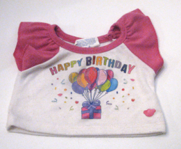 Build a Bear Pink White HAPPY BIRTHDAY Cupcake Cake T Shirt Top - £7.88 GBP