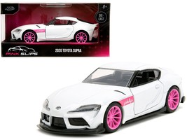 2020 Toyota Supra White Metallic with Pink Wheels &quot;Pink Slips&quot; Series 1/... - £24.49 GBP