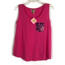 Vera Bradley Womens Shirt Size S Small Pink Sleeveless Tank Pocket NEW Casual - £15.45 GBP