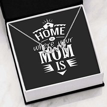 Home is Where Your Mom is Scripted Love Pendant Necklace Message Card - £27.20 GBP