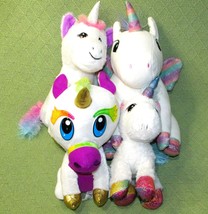 RAINBOW UNICORN PLUSH LOT OF 4 PROGRESSIVE MIRA HOBBY LOBBY CLASSIC TOM&#39;... - £12.35 GBP