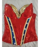 Adult Women&#39;s Sexy Wonder Woman Fishnet Corset Overlay Costume Accessory... - €16,23 EUR