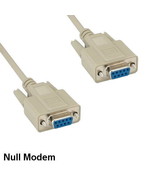 Kentek 10&#39; Feet DB9 Null Modem Serial Extension Cable RS-232 Female/Fema... - £13.25 GBP