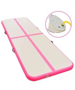  Inflatable Gymnastics Mat with Pump 157.4&quot;x39.3&quot;x3.9&quot; PVC Pink - $247.49