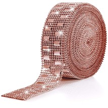 10 Yards Bling Wrap Ribbon Rhinestone Diamond Ribbon Rose Gold Bling Wrap Acryli - £18.86 GBP
