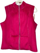 Chicos Vest Sherpa Lining Size 2 Large 12 Christmas Holiday Western Work... - $20.67