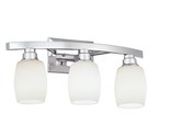 Allen + Roth 21&quot; 3-Light Chrome Modern Contemporary Vanity Bathroom Light - £31.14 GBP