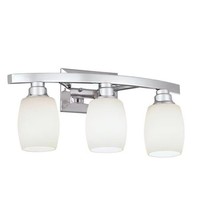 Allen + Roth 21&quot; 3-Light Chrome Modern Contemporary Vanity Bathroom Light - £31.06 GBP