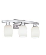 Allen + Roth 21&quot; 3-Light Chrome Modern Contemporary Vanity Bathroom Light - £31.06 GBP