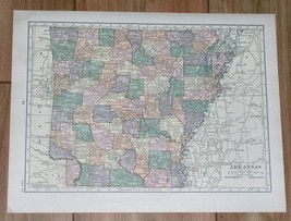 1928 Original Vintage Map Of Arkansas / Verso Mississippi - £13.66 GBP