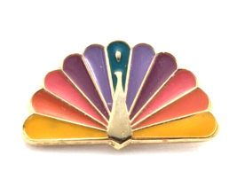 VTG NBC Rainbow Peacock Bird Logo Television Radio Enamel Pin Tie Tack Advertise - £11.20 GBP