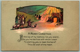 A Merry Christmas Poem Manger North Star Three Kings 1931 DB Postcard I7 - £3.66 GBP