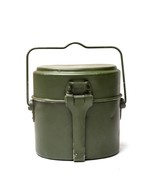 Original German Military Mess Kit Aluminium 3 Part Pot Lid Container Olive - $671.15 MXN