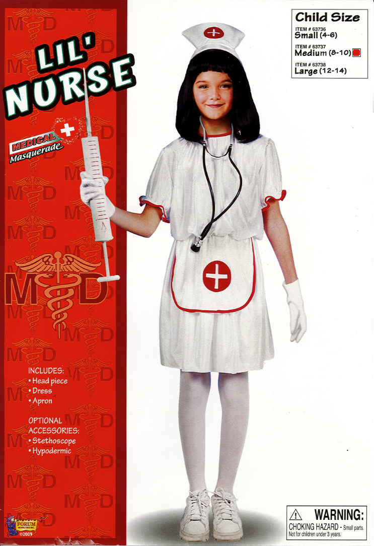 FORUM LIL' NURSE GIRL'S HALLOWEEN COSTUME SIZE MEDIUM (8-10) 63736 Item image 2