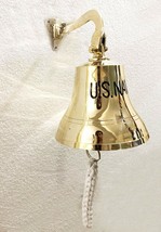 6&quot; US Navy Ship Bell Ring Home Kitchen Outdoor Indoor Door Bell Wall Hanging - £48.20 GBP