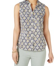 allbrand365 designer Womens Petite Sleeveless Button Up Shirt,Citron,8 Petite - £28.66 GBP